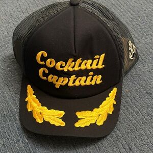 Cocktail Captain Black and Gold Hat